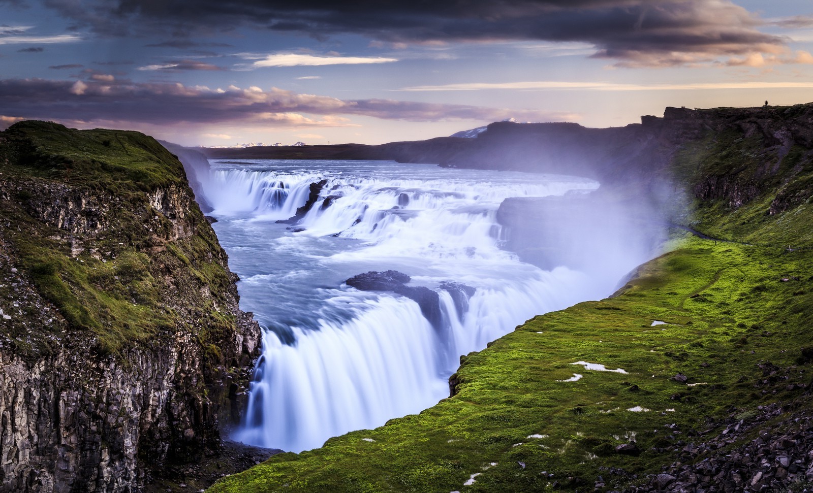 photography, Nature, Landscape, Mountains, Lake, Water, Fall, Sky, Aerial View, Iceland, Gullfoss Wallpaper