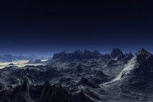 abstract, Landscape, Artwork, Mountains, Night