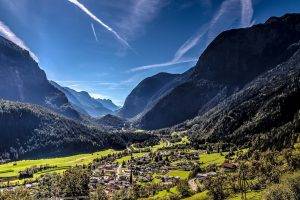 nature, Photography, Landscape, Mountains, Forest, Valley, Village, Summer, Alps, Tyrol, Austria