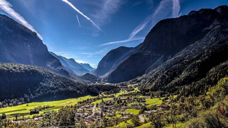 nature, Photography, Landscape, Mountains, Forest, Valley, Village, Summer, Alps, Tyrol, Austria HD Wallpaper Desktop Background