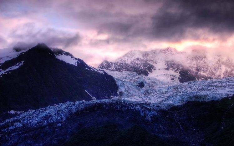 hills, Snow, Nature, Landscape, Clouds, Winter HD Wallpaper Desktop Background
