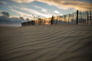 photography, Landscape, Nature, Far View, Sand, Clouds, Fence, Sky, Blurred