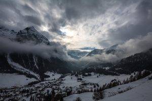 photography, Landscape, Nature, Clouds, Storm, Trees, Snow, Ice, Mountains