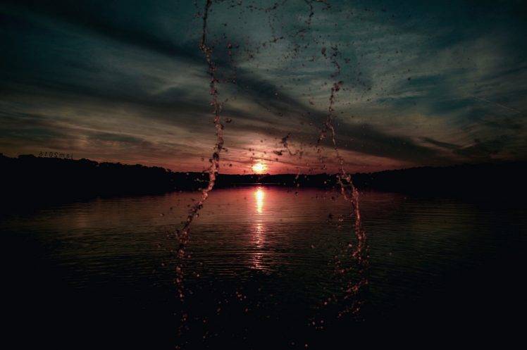 landscape, Water, River, Sky, Clouds, Sun, Evening HD Wallpaper Desktop Background