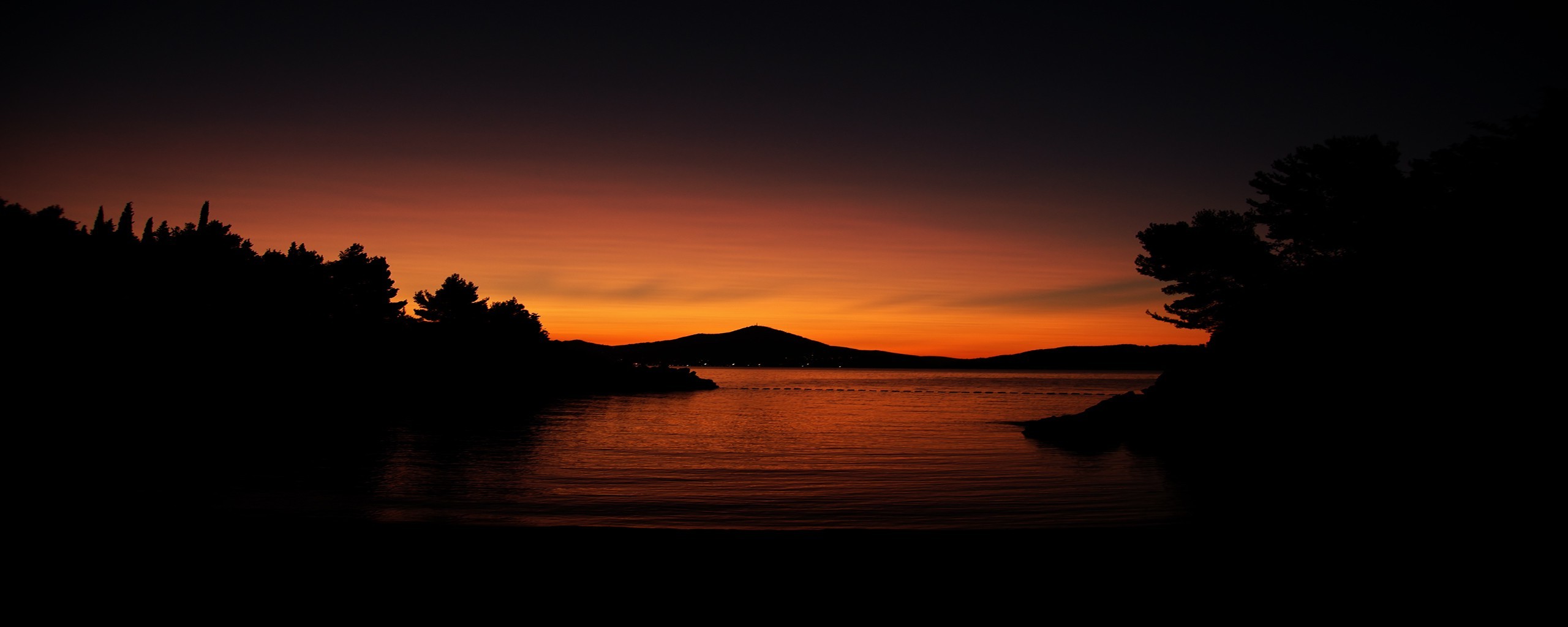 landscape, Silhouette, Lake, Nature, Sunset Wallpaper