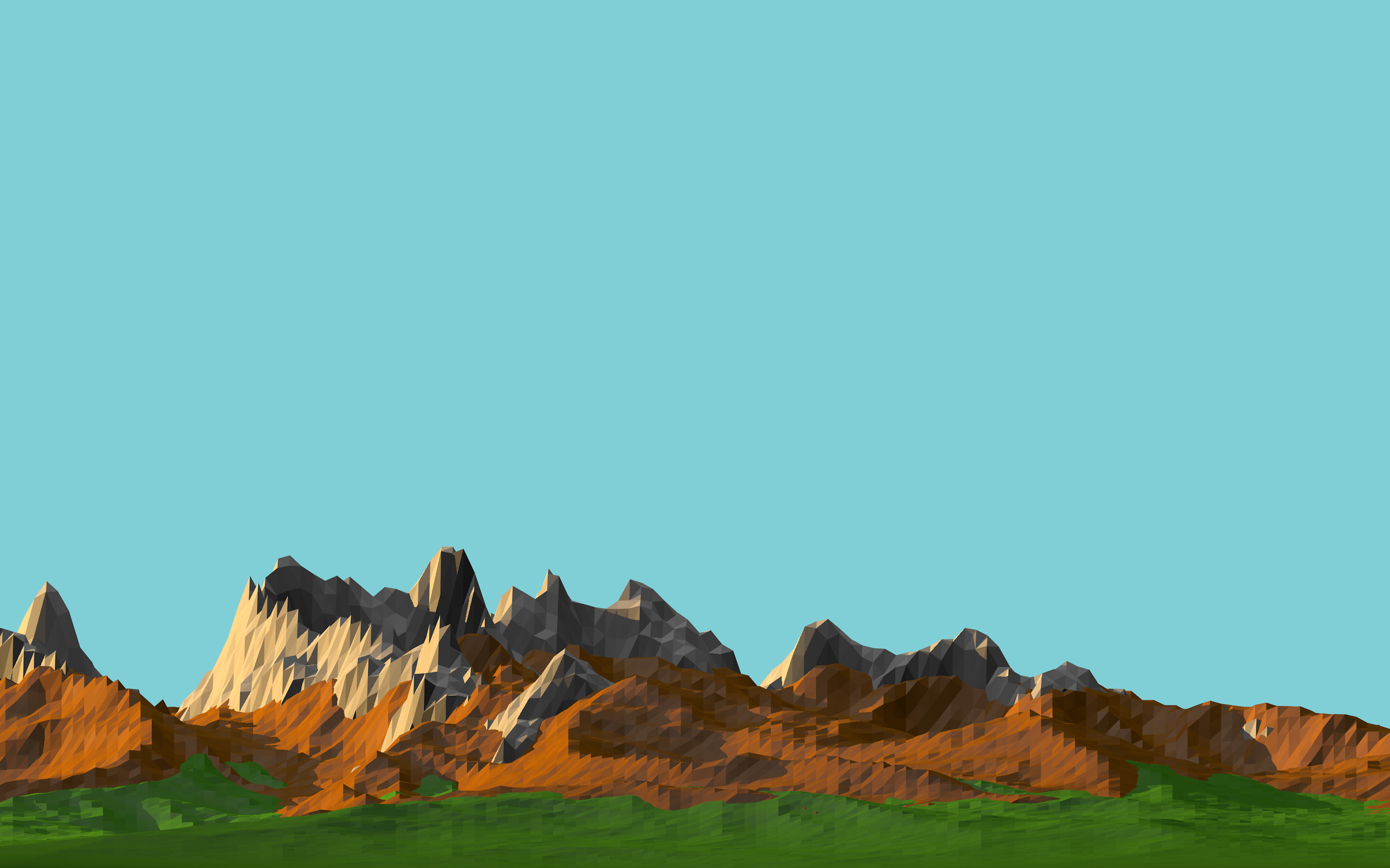 low Poly, Mountains, Digital Art, Landscape Wallpaper