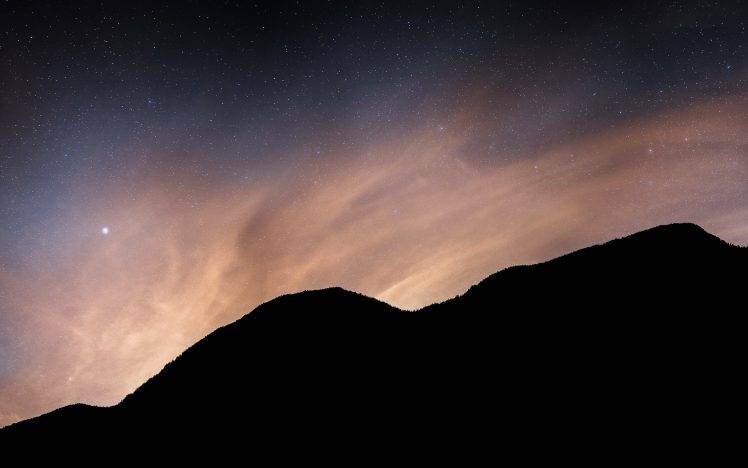night, Night Sky, Stars, Mountains, Landscape, Nature HD Wallpaper Desktop Background