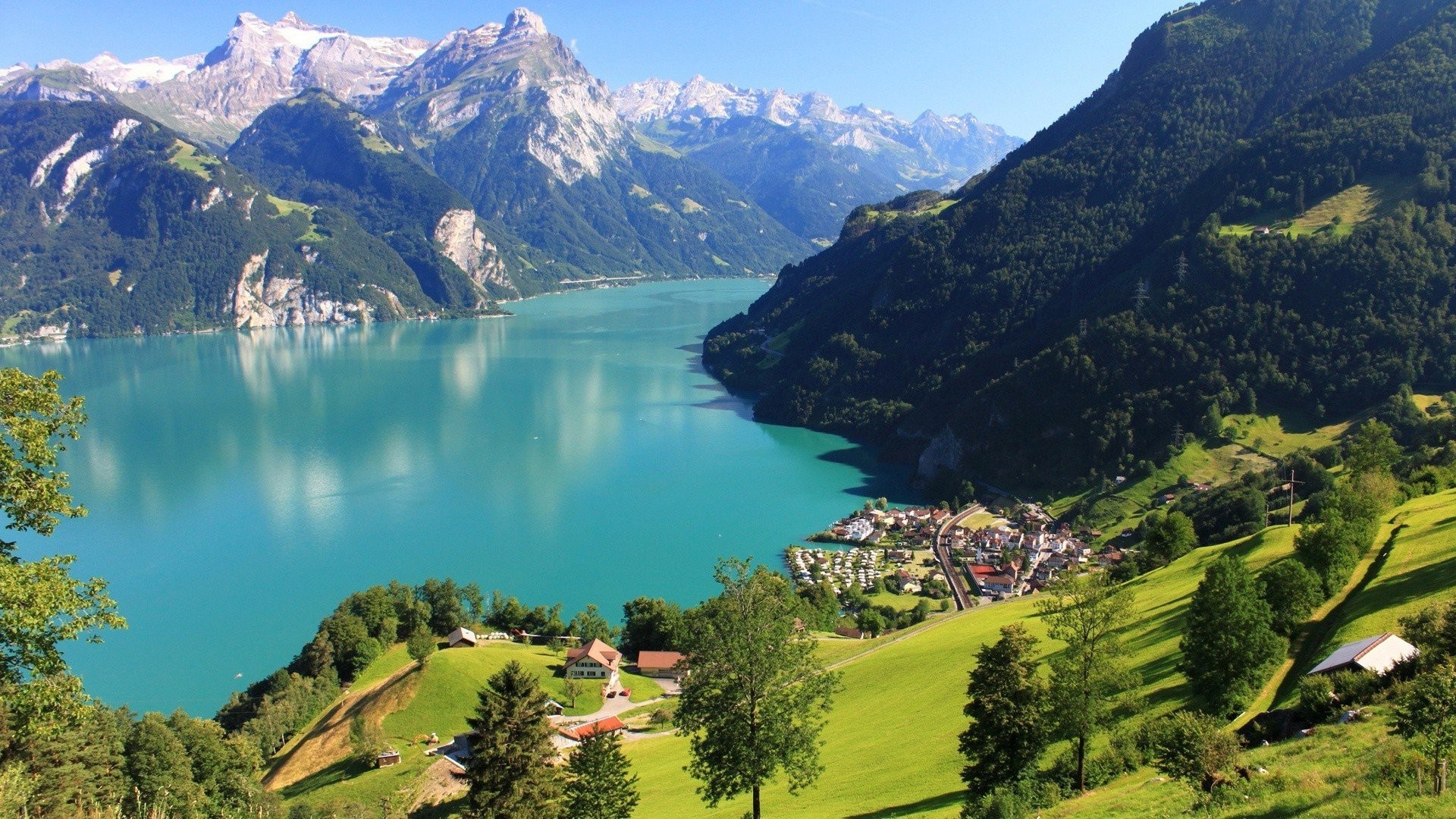 landscape, Lake Lucerne, Lake, Mountains, Nature, Switzerland Wallpaper