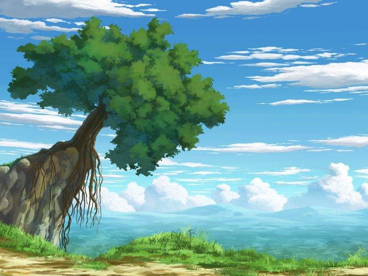 artwork, Landscape, Trees, Clouds, Nature HD Wallpaper Desktop Background