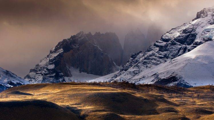 Golden Hour, Winter, Snow, Mountains, Landscape HD Wallpaper Desktop Background