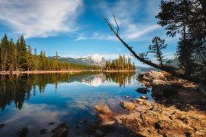 photography, Nature, Landscape, Lake, Snowy Peak, Forest, Reflection, Calm, Washington State