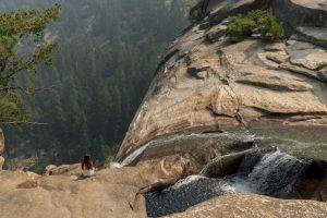 Yosemite Valley, Waterfall, Rock, Nature, Landscape