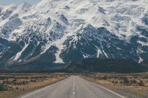 nature, Mountains, Landscape, Road, New Zealand, Aoraki   Mount Cook