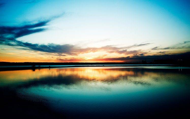 sky, Landscape, Sunset, Reflection HD Wallpaper Desktop Background
