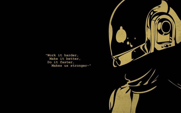 Daft Punk, Lyrics, Black Background HD Wallpaper Desktop Background