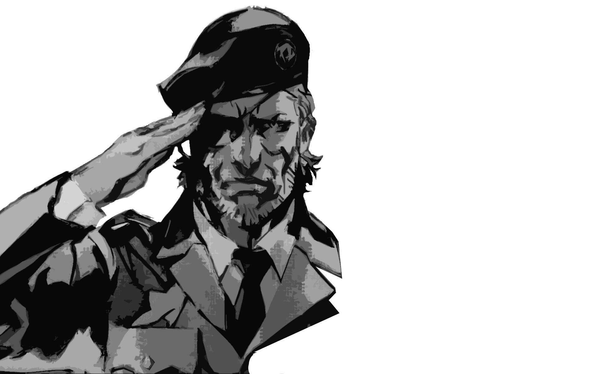 Metal Gear, Minimalism, Monochrome, Big Boss Wallpaper
