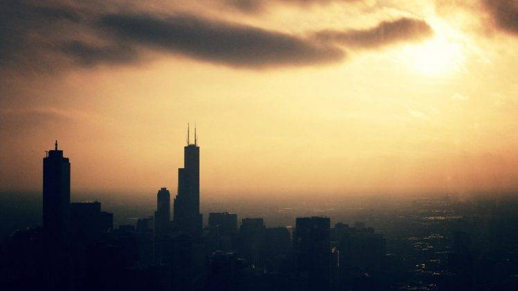 clouds, Skyscraper, Chicago, Willis Tower HD Wallpaper Desktop Background