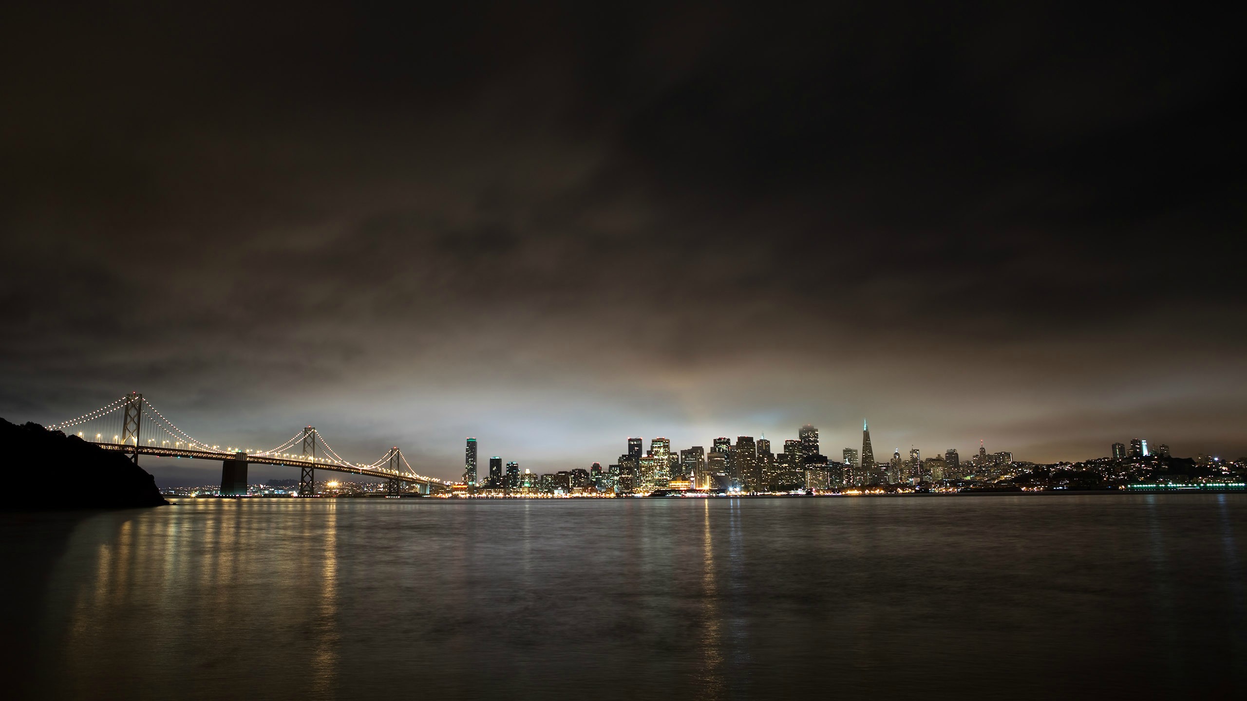 clouds, Skyscraper, Bridge, San Francisco, Oakland Bay Bridge, USA Wallpaper