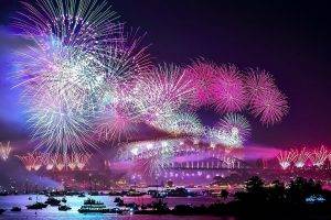 fireworks, Night, Cityscape, Boat