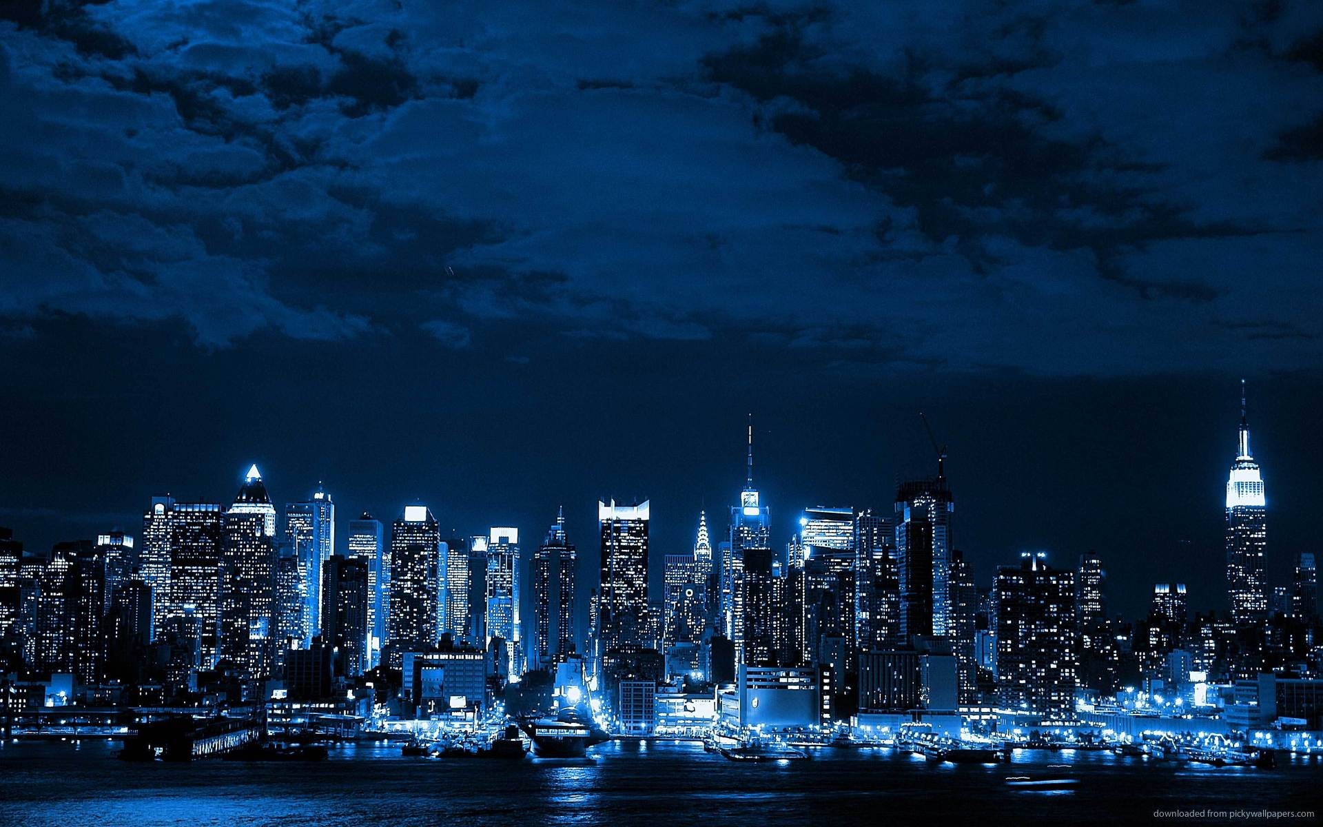 skyline, Night Wallpaper