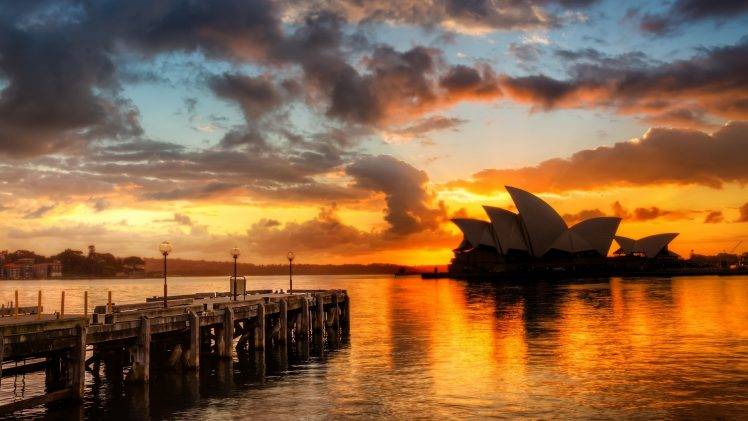 Sydney Opera House, Sunset HD Wallpaper Desktop Background