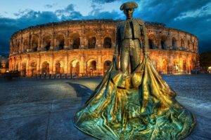 Rome, HDR, Statue, Architecture, Colosseum
