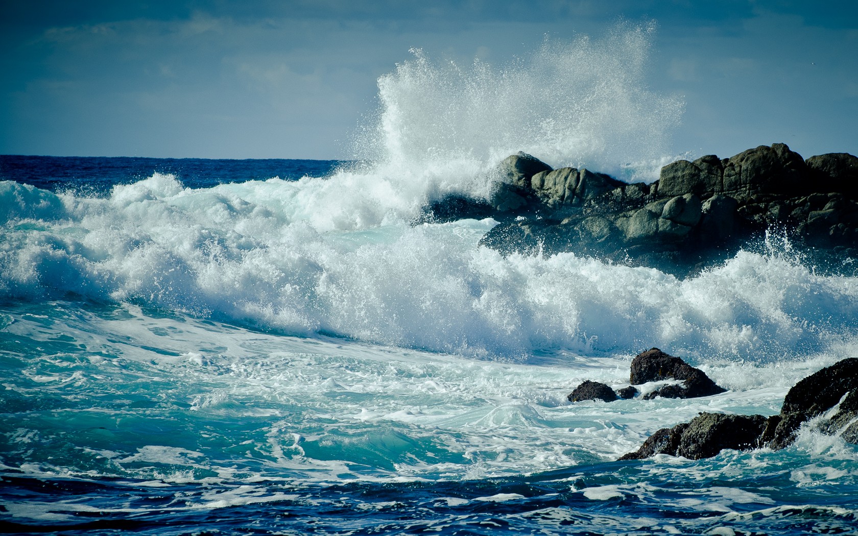 beach, Sea, Rock, Waves Wallpaper