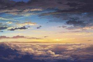 artwork, Sky, Clouds