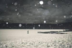 snow, Men, Monochrome