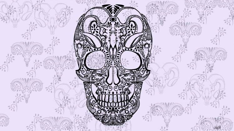 artwork, Skull, Sugar Skull HD Wallpaper Desktop Background