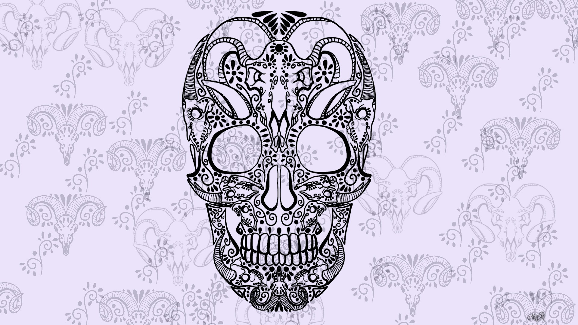 artwork, Skull, Sugar Skull Wallpaper