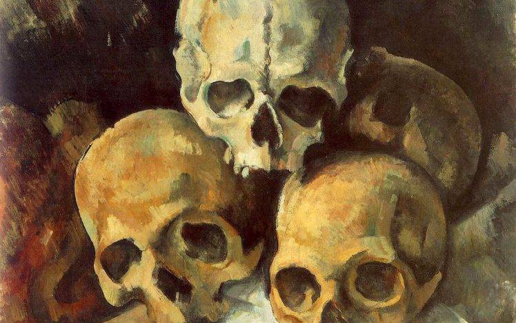 skull, Artwork, Painting, Paul Cézanne, Pyramid Of Skulls HD Wallpaper Desktop Background