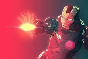 Iron Man, Red, Simple Background