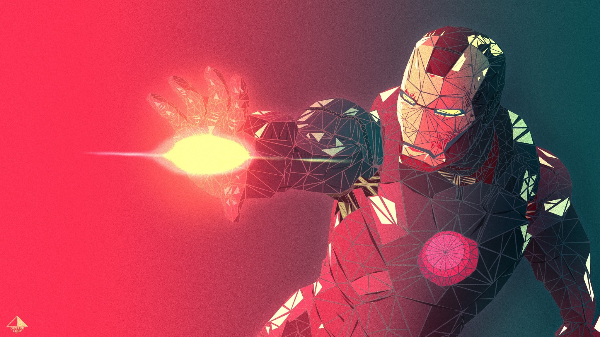 Iron Man, Red, Simple Background Wallpaper