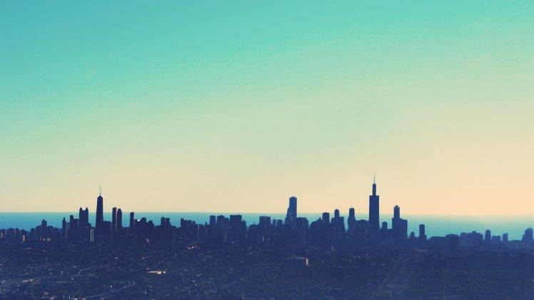 simple, Sky, Blue, Chicago, Skyline HD Wallpaper Desktop Background