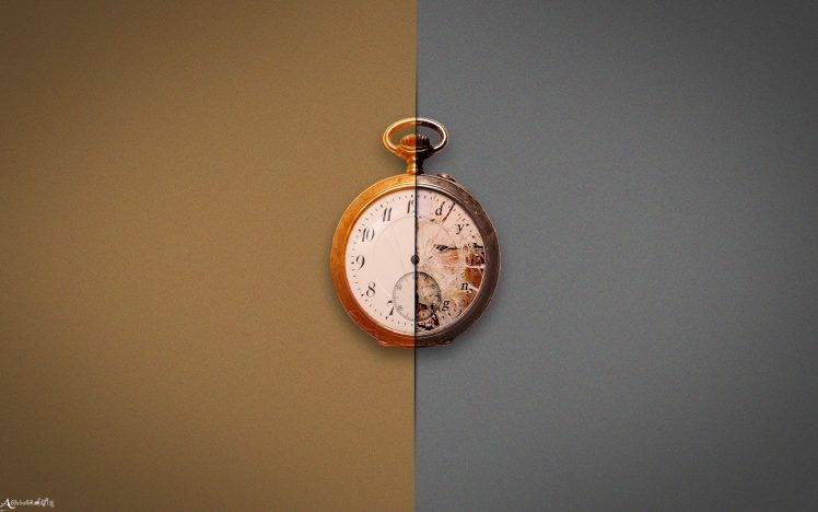 clocks, Artwork, Splitting HD Wallpaper Desktop Background