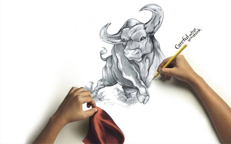 drawing, Artwork, Bulls HD Wallpaper Desktop Background