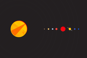 Solar System, Simple Background, Minimalism
