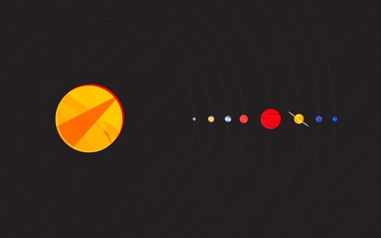 Solar System, Simple Background, Minimalism HD Wallpaper Desktop Background