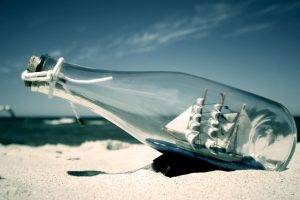 photography, Bottles, Ship, Sand, Sea