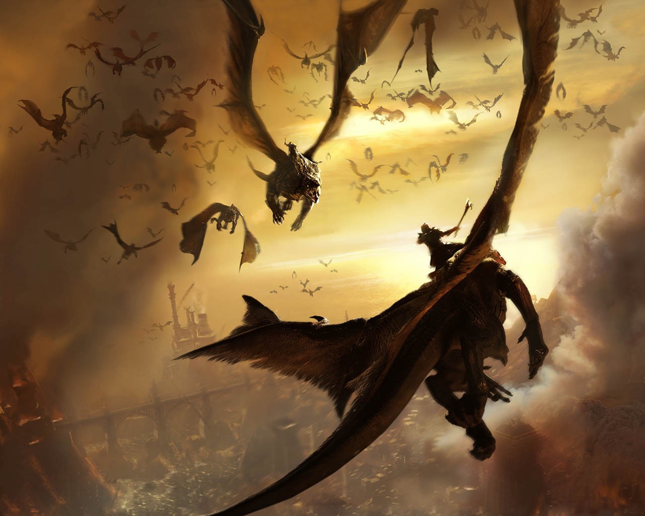 flying, Dragon Wallpaper