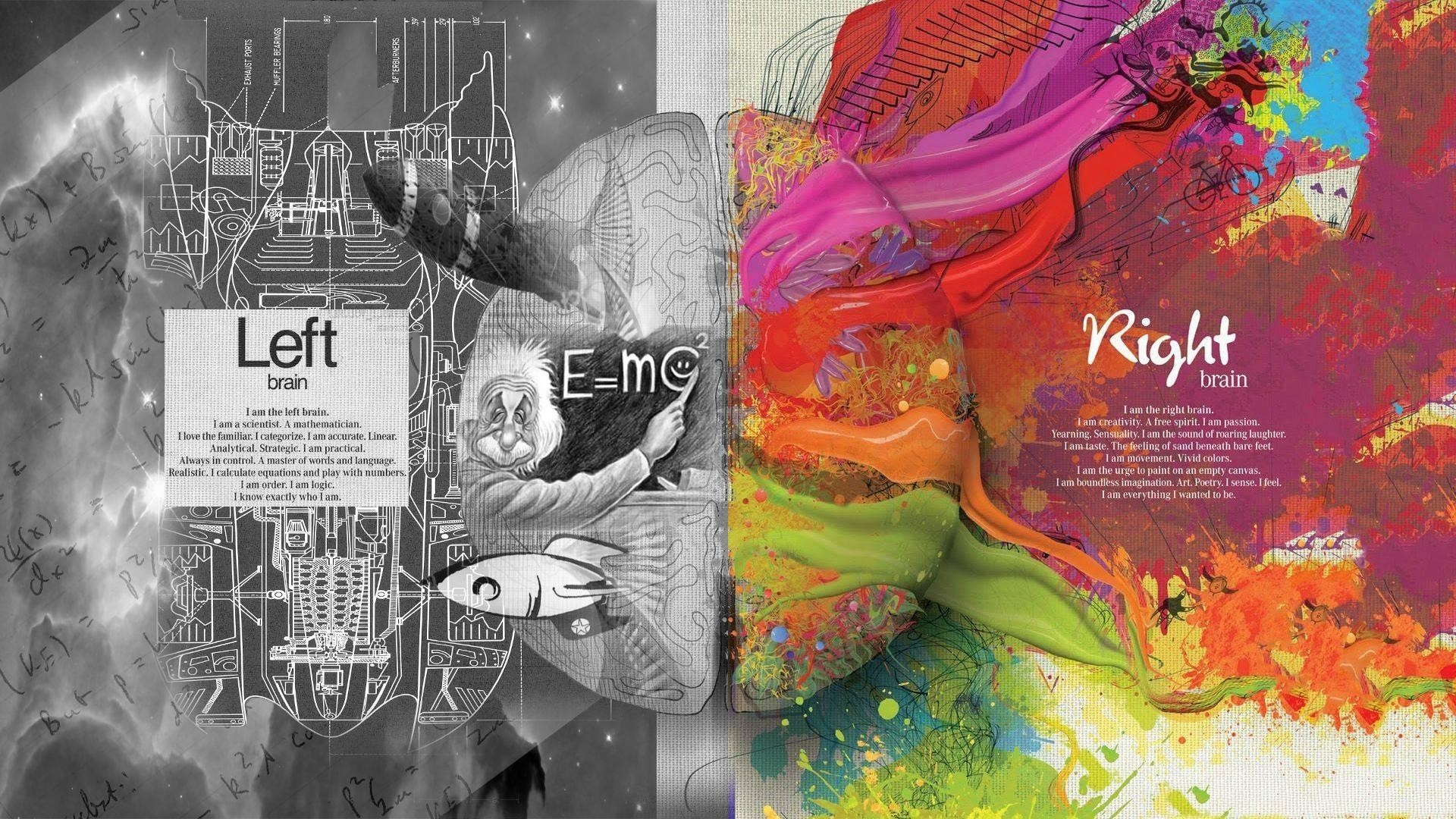 brains, Knowledge, Splitting, Diagrams, Selective Coloring Wallpaper