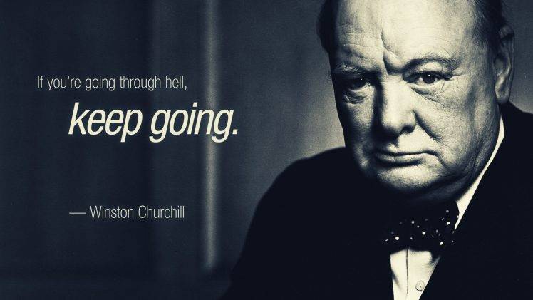 Winston Churchill, Monochrome, Motivational HD Wallpaper Desktop Background