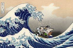 One Piece, Monkey D. Luffy, Hokusai, Waves, The Great Wave Off Kanagawa