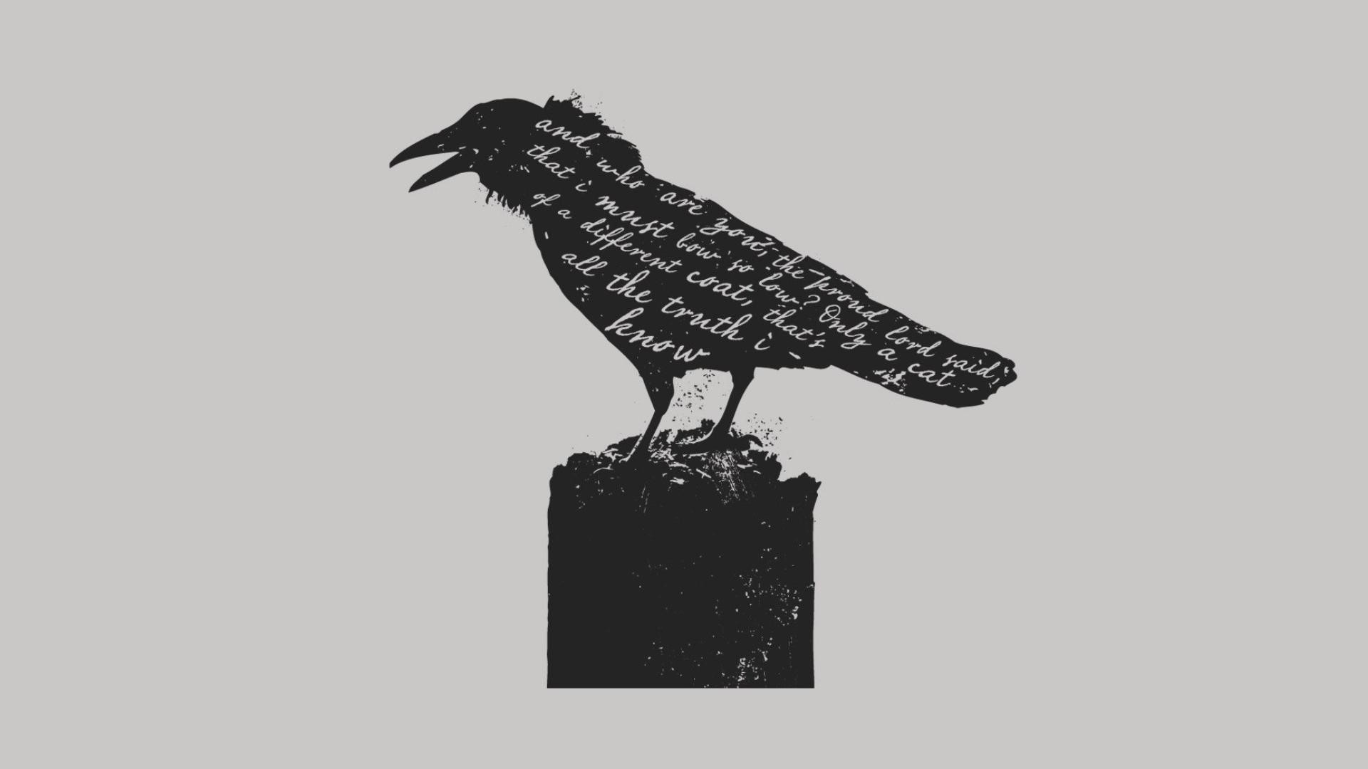 Nevermore, Raven, Monochrome Wallpapers HD / Desktop and Mobile Backgrounds