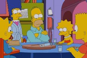 glass, Lisa Simpson, Bart Simpson, Maggie Simpson, Marge Simpson, Homer Simpson