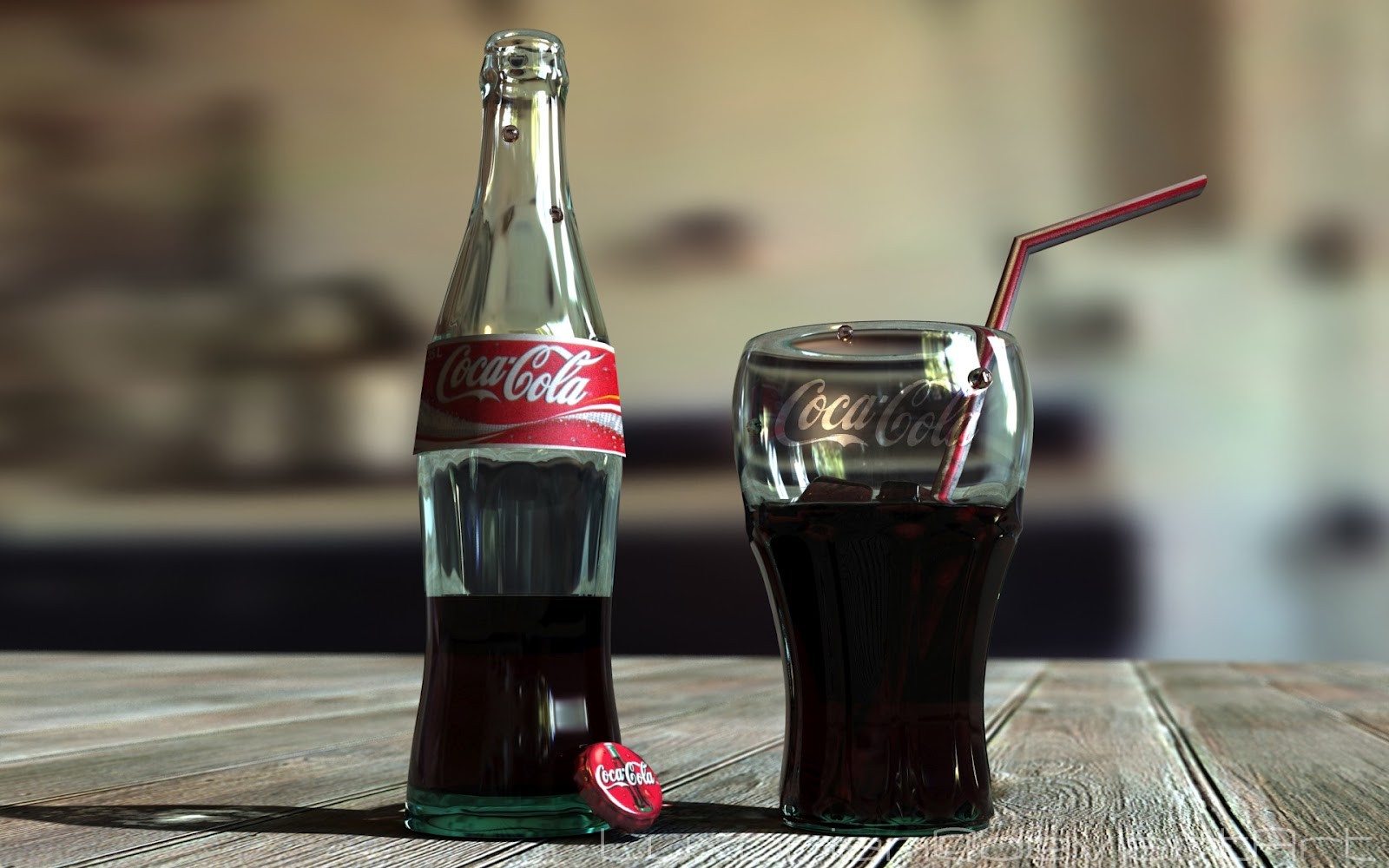 Coca Cola, Drink, Bottles, Wooden Surface Wallpaper