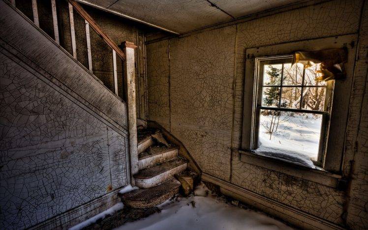 abandoned, Stairs HD Wallpaper Desktop Background