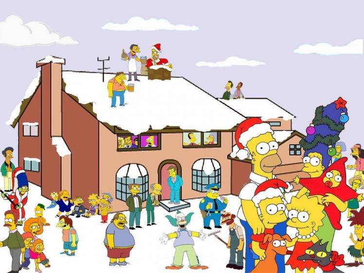 The Simpsons, Homer Simpson, Marge Simpson, Bart Simpson, Lisa Simpson, Maggie Simpson, Moe Sislag HD Wallpaper Desktop Background