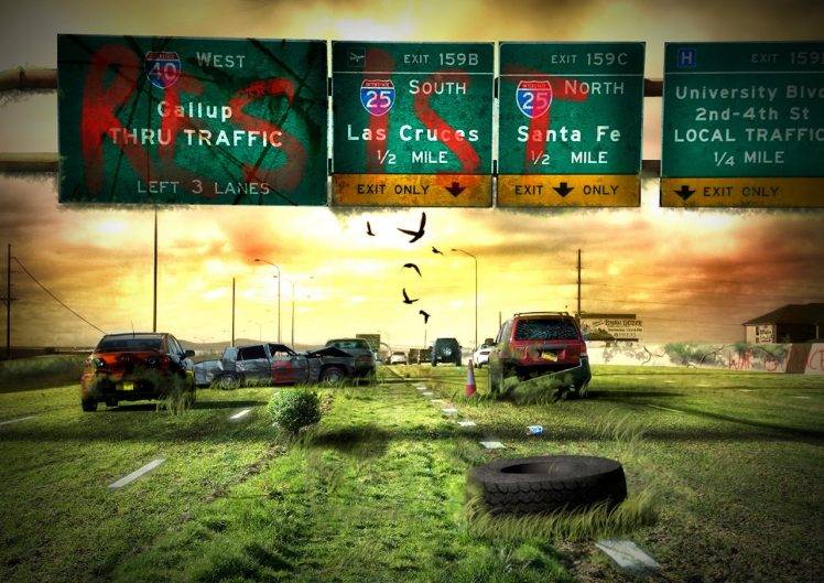 apocalyptic, Abandoned, Road, Highway, Albuquerque HD Wallpaper Desktop Background